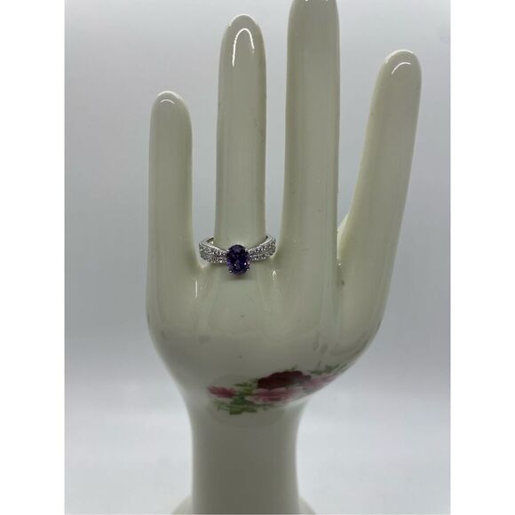 New Avon Purple Peace Sterling Silver CZ Ring Size 6  Collectors or Gift Idea - Picture 2 of 14